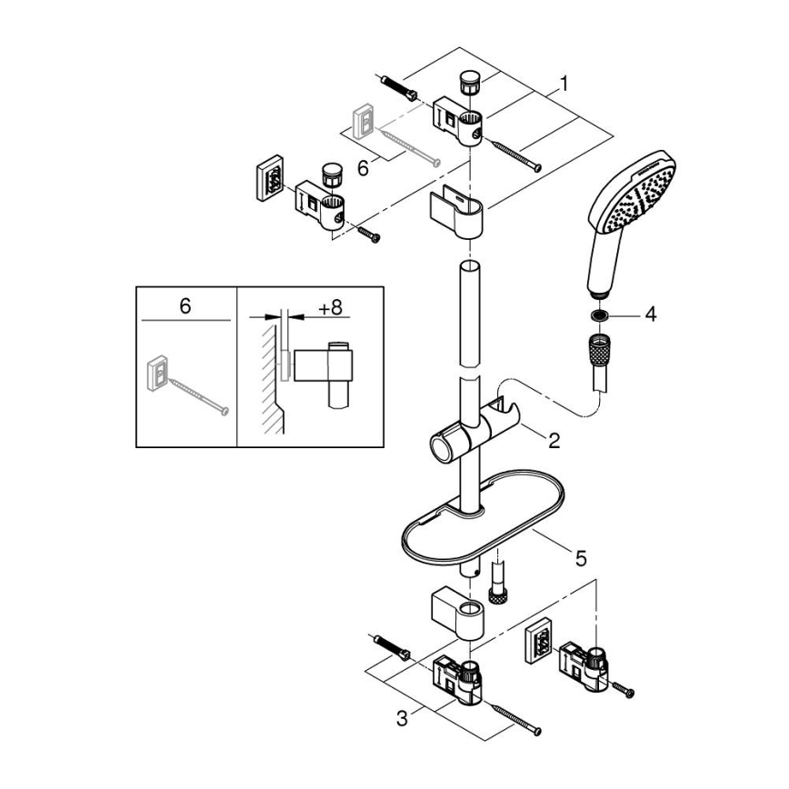 GROHE 26929001 - Sprchový set VITALIO COMFORT 110 600 mm lesklý chróm