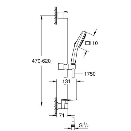 GROHE 26929001 - Sprchový set VITALIO COMFORT 110 600 mm lesklý chróm