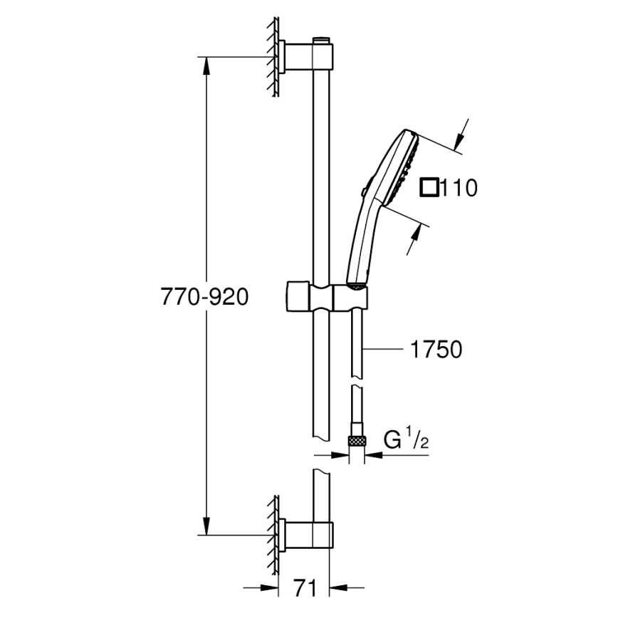 GROHE 269302431 - Sprchový set VITALIO COMFORT 110 900 mm čierny