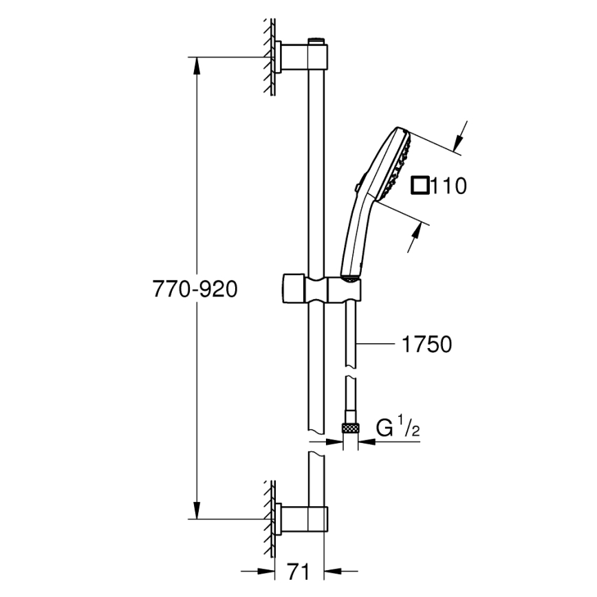 GROHE 26932001 - Sprchová súprava VITALIO COMFORT 110 900 mm lesklý chróm