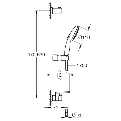 GROHE 26952001 - Sprchová súprava VITALIO START 110 600 mm lesklý chróm