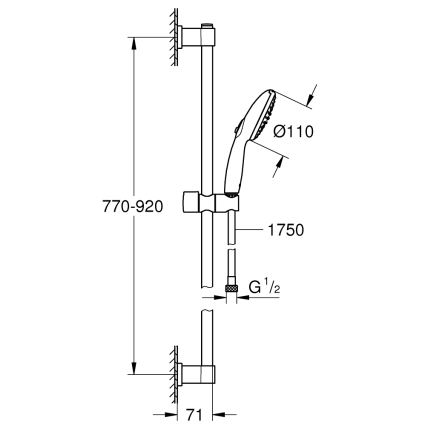 GROHE 26955001 - Sprchový set VITALIO START 110, 900 mm, nerez