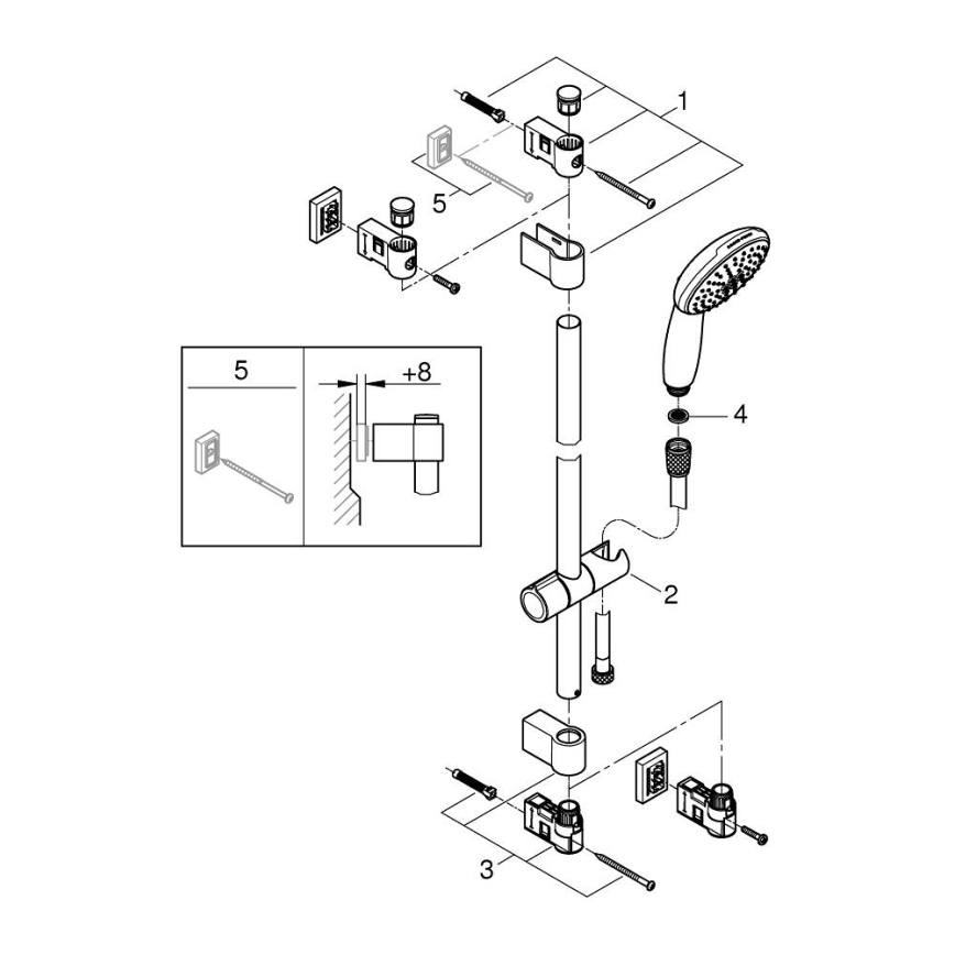 GROHE 26955001 - Sprchový set VITALIO START 110 900 mm nerezová oceľ