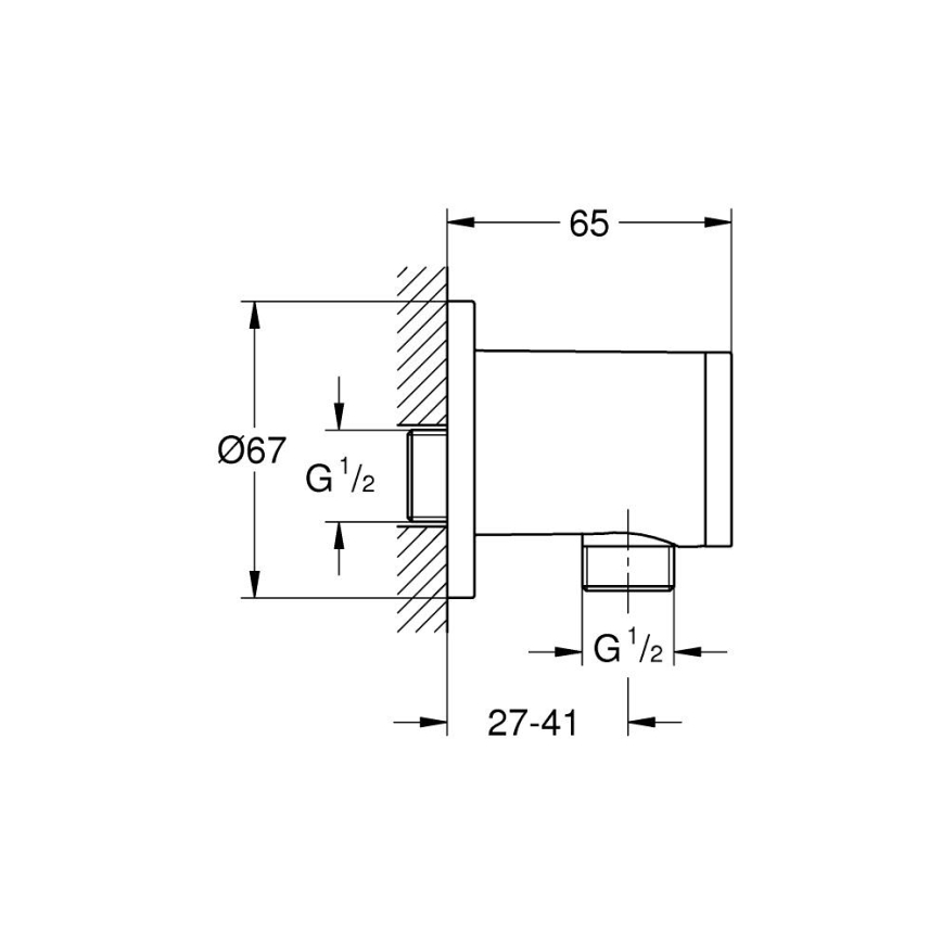 GROHE 26963001 - Stensko koleno VITALIO UNIVERSAL 12” v sijajnem kromu
