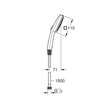 GROHE 26973001 - Ručná sprcha VITALIO COMFORT 110 110 mm lesklý chróm