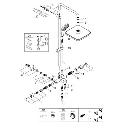 GROHE 269842431 - sprchový systém VITALIO COMFORT 250, 250 × 250 mm, čierny