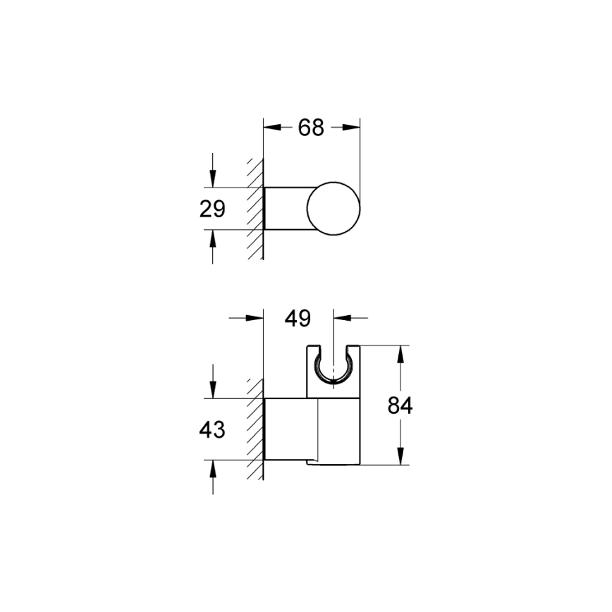 GROHE 27055000 - Nástenný držiak sprchy RAINSHOWER v lesklom chróme