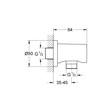 GROHE 27057GN0 - Nástenné kolienko RAINSHOWER DN 15 zlaté