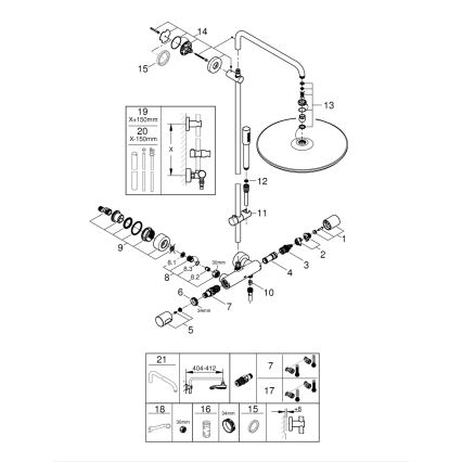 GROHE 27174001 - Sprchový systém RAINSHOWER SYSTEM 400 450 mm lesklý chróm