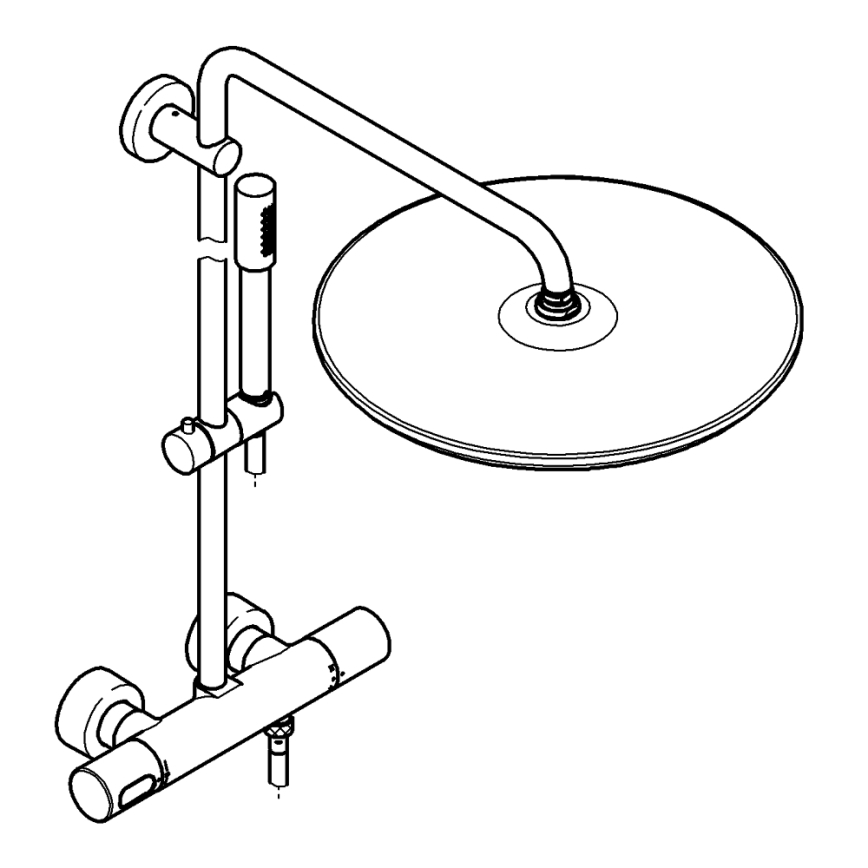 GROHE 27174001 - Sprchový systém RAINSHOWER SYSTEM 400 450 mm lesklý chróm