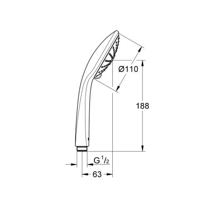 GROHE 27221000 - Ručná sprcha TEMPESTA COSMOPOLITAN 100, 3 režimy prúdu, lesklý chróm