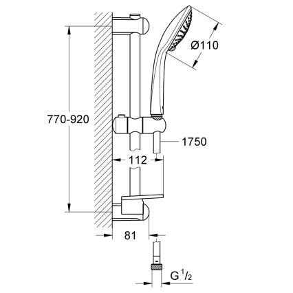 GROHE 27227001 - Sprchová súprava EUPHORIA 900 mm lesklý chróm