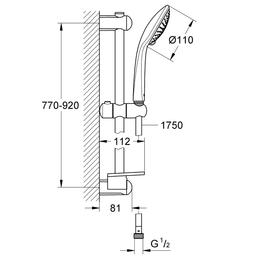 GROHE 27227001 - Sprchová súprava EUPHORIA 900 mm lesklý chróm