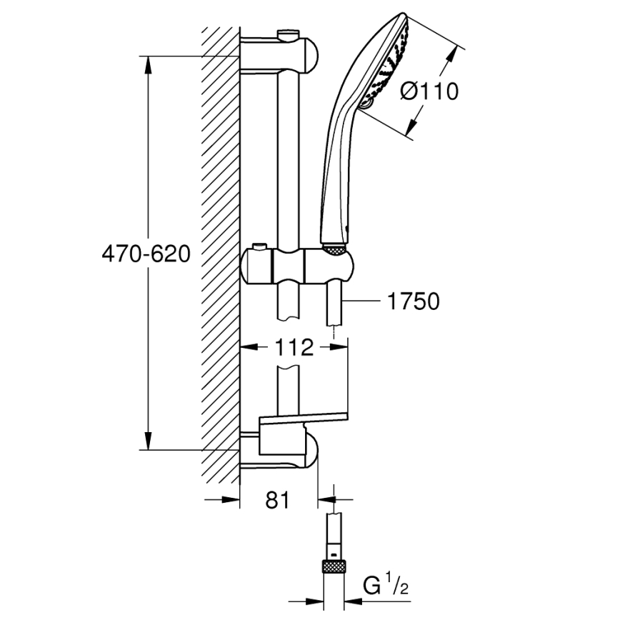 GROHE 27230001 - Sprchová súprava EUPHORIA 110 Duo 600 mm lesklý chróm