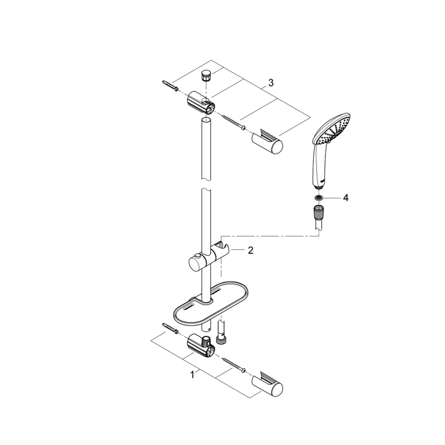 GROHE 27231001 - Sprchový set EUPHORIA 600 mm lesklý chróm