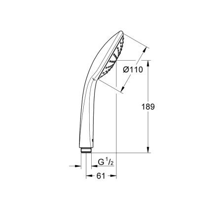 GROHE 27265000 - Ručná sprcha RAINSHOWER 130 lesklý chróm