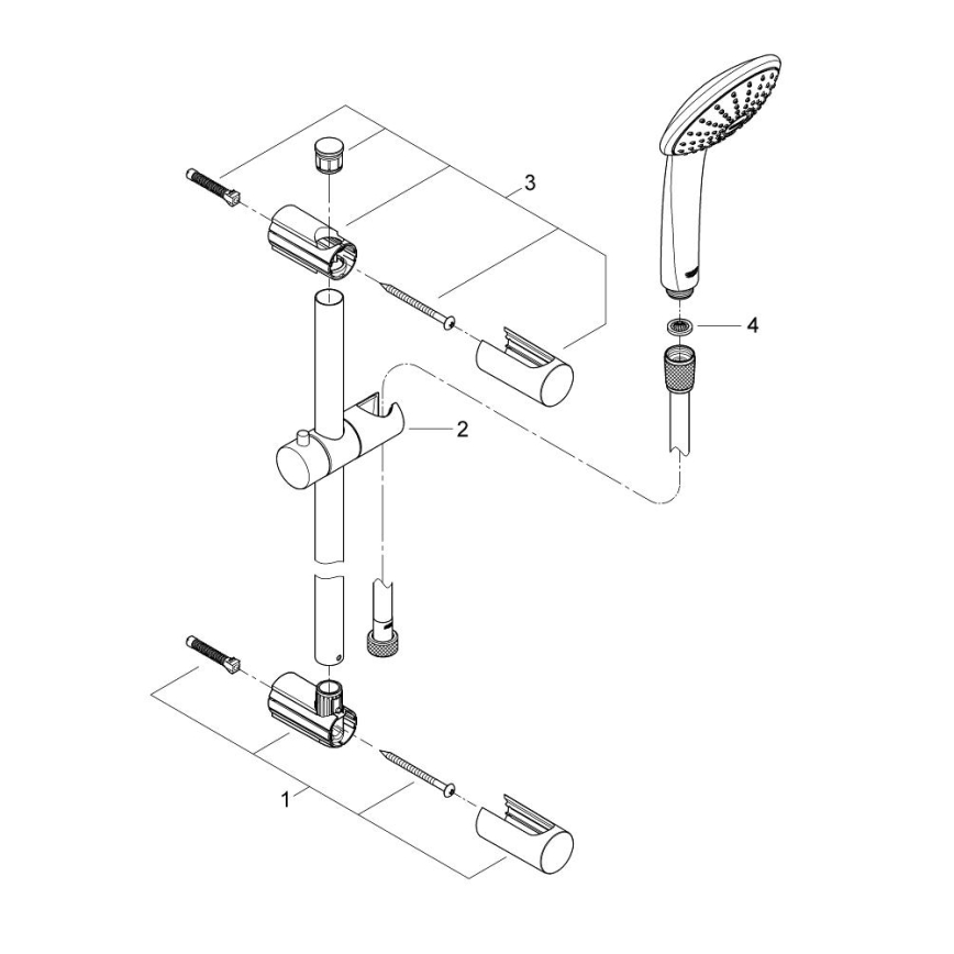 GROHE 27322000 - Sprchová súprava VITALIO JOY 600 mm lesklý chróm