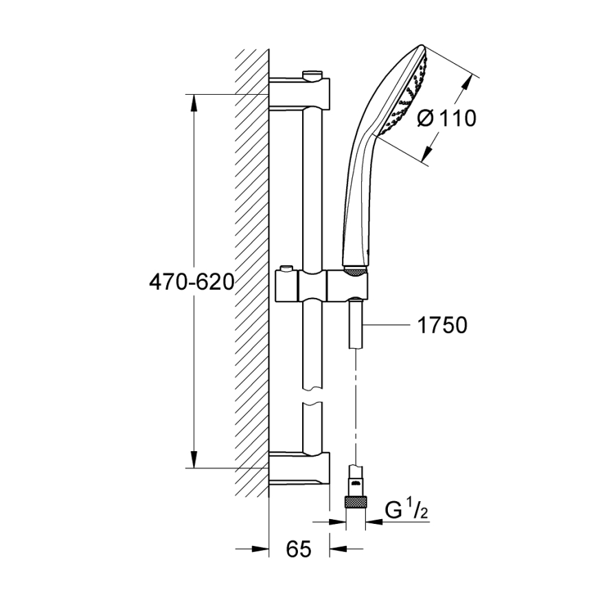 GROHE 27322000 - Sprchová súprava VITALIO JOY 600 mm lesklý chróm