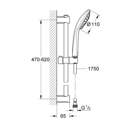 GROHE 27326000 - Sprchová súprava VITALIO JOY 600 mm, lesklý chróm