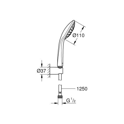 GROHE 27354000 - Sprchová súprava EUPHORIA 110 MONO 1250 mm lesklý chróm