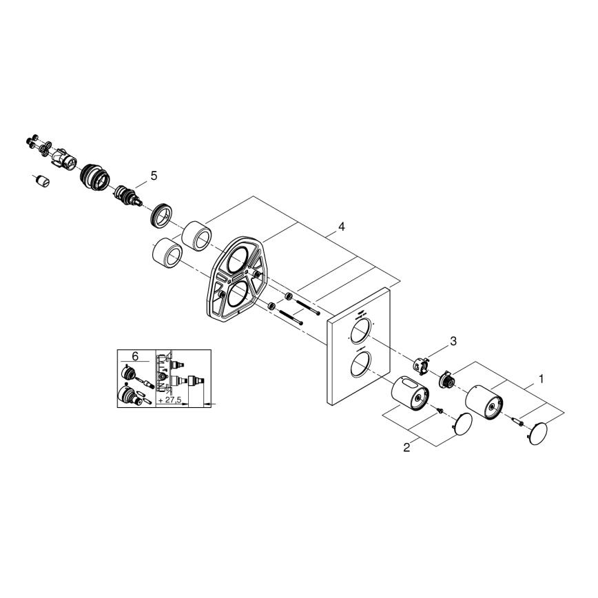 GROHE 27618000 - Termostatická krytka GROHTHERM F lesklý chróm