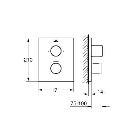 GROHE 27618000 - Termostatická krytka GROHTHERM F lesklý chróm
