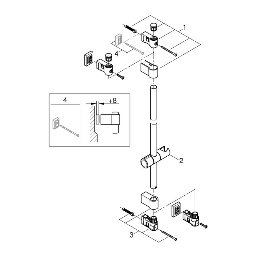GROHE 277242431 - Sprchová tyč VITALIO UNIVERSAL 600 mm čierna