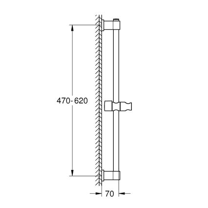 GROHE 277242431 - Sprchová tyč VITALIO UNIVERSAL 600 mm čierna