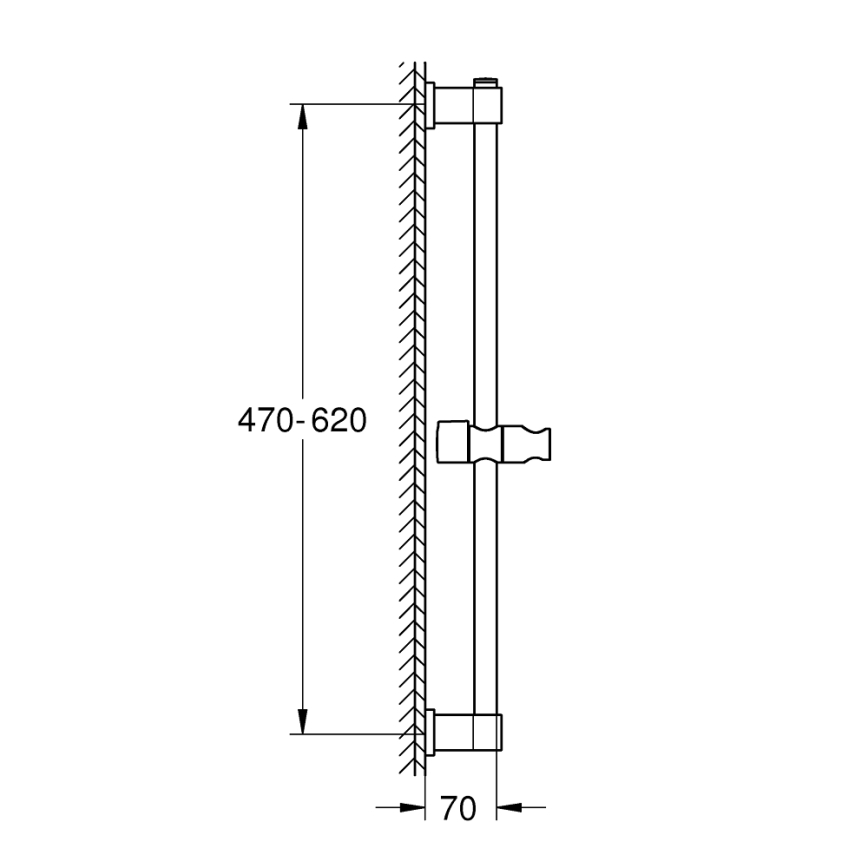 GROHE 277242431 - Sprchová tyč VITALIO UNIVERSAL 600 mm čierna