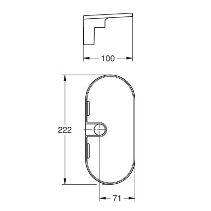 GROHE 27725001 - Polica VITALIO UNIVERSAL 222 x 100 mm biela