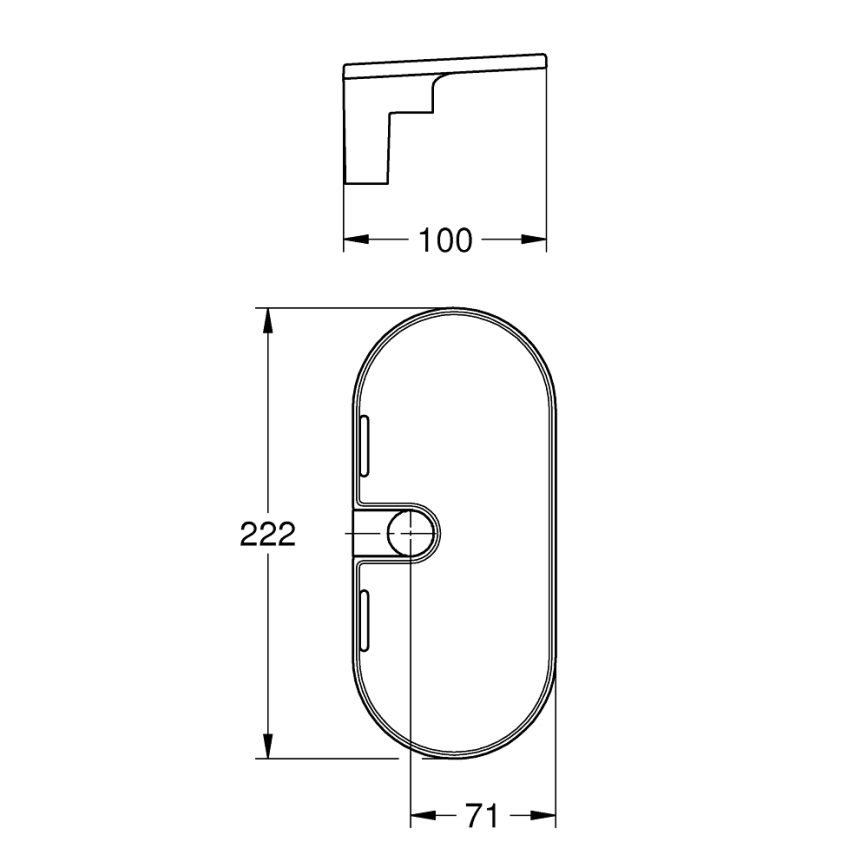 GROHE 27725001 - Polica VITALIO UNIVERSAL 222 x 100 mm biela