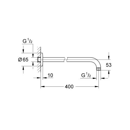 GROHE 27851000 - Sprchové rameno TEMPESTA 400 mm, lesklý chróm