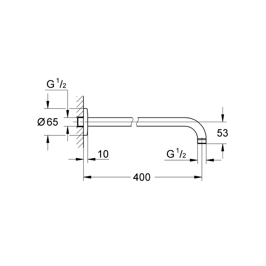 GROHE 27851000 - Sprchové rameno TEMPESTA 400 mm, lesklý chróm