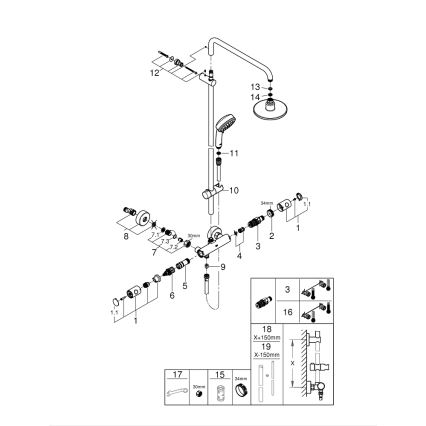 GROHE 27922000 - Sprchový systém TEMPESTA COSMOPOLITAN 160 mm, lesklý chróm