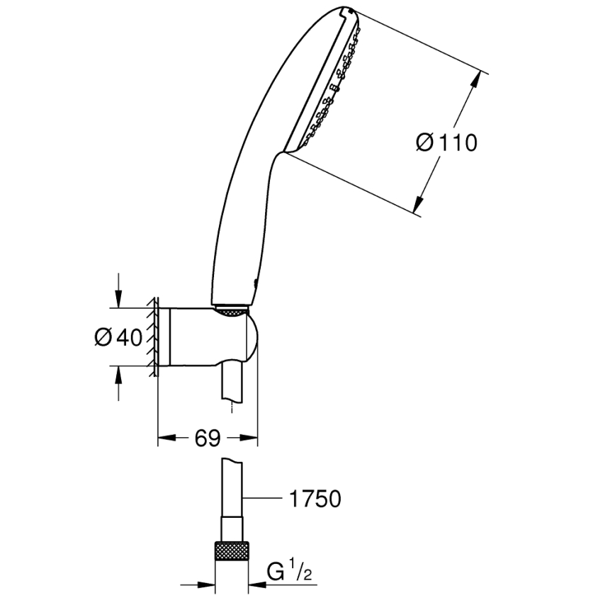 GROHE 27944001 - Sprchová súprava VITALIO START 110 110 mm lesklý chróm