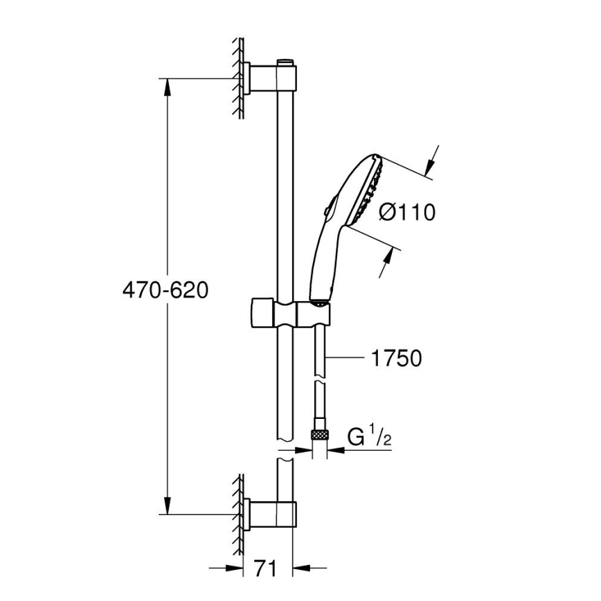 GROHE 27948001 - Sprchová súprava VITALIO START 110 600 mm lesklý chróm