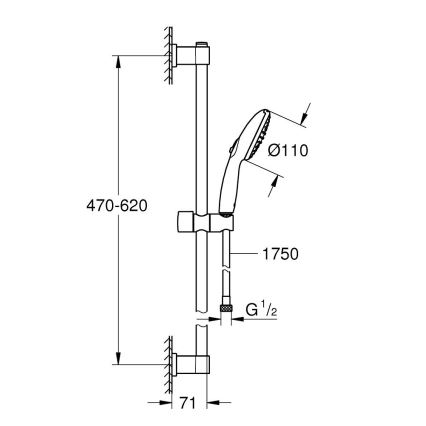 GROHE 279482431 - Sprchová súprava VITALIO START 110 600 mm čierna