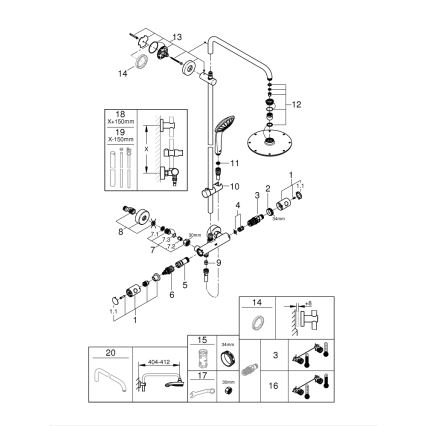 GROHE 27964000 - sprchový systém EUPHORIA 210 mm, lesklý chróm