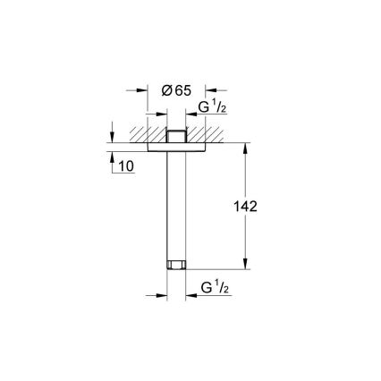 GROHE 28724000 - sprchové rameno RAINSHOWER 142 mm, lesklý chróm