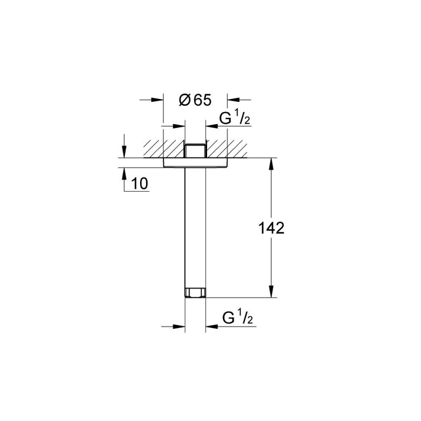GROHE 28724000 - sprchové rameno RAINSHOWER 142 mm, lesklý chróm