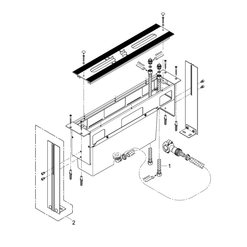 GROHE 29037000 - Montážne teleso pre vaňovú batériu s priemerom otvoru 45 mm, lesklý chróm