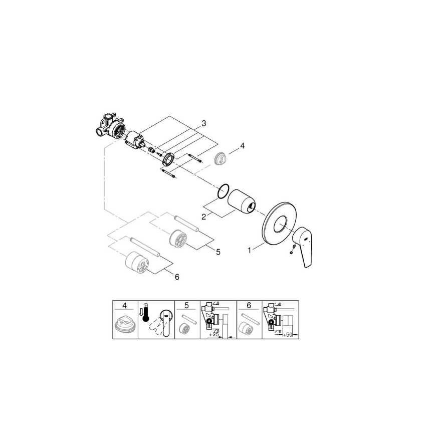 GROHE 29040001 - Sprchová batéria BAUEDGE, lesklý chróm