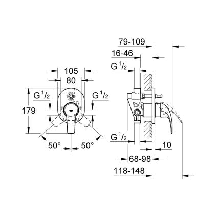 GROHE 29043000 - Vaňová batéria EUROCUBE lesklý chróm