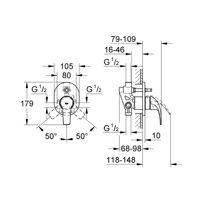 GROHE 29043000 - Vaňová batéria EUROCUBE lesklý chróm