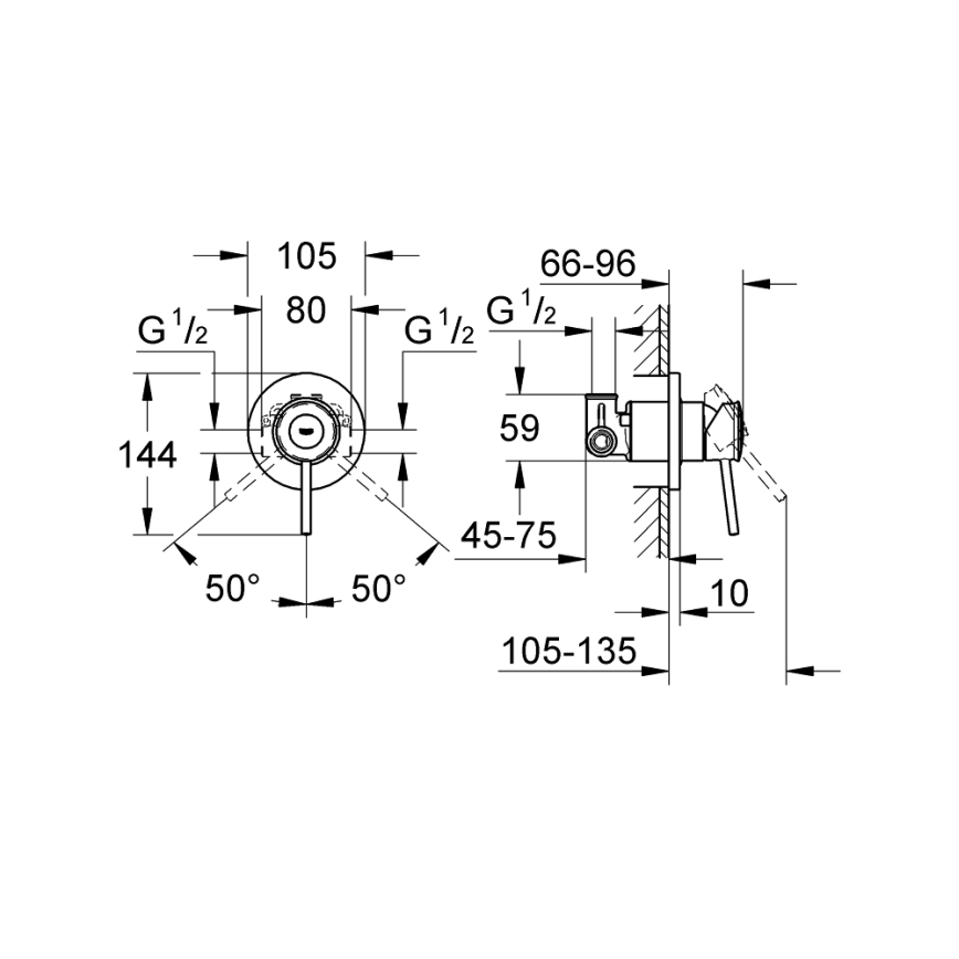GROHE 29048000 - Sprchová batéria BAUCLASSIC lesklý chróm