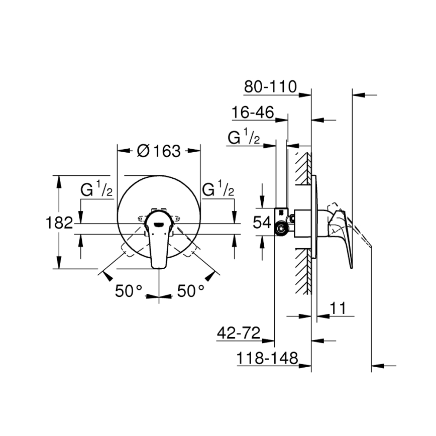 GROHE 29116000 - sprchová batéria START FLOW, lesklý chróm