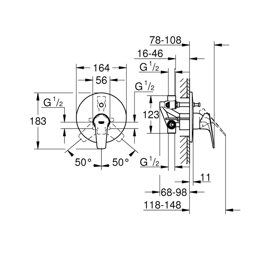 GROHE 29117000 - Vaňová batéria LINEARE lesklý chróm