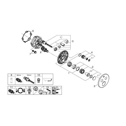 GROHE 29119GN0-Termostat pre podomietkovú inštaláciu GROHTHERM SMARTCONTROL kartáčované zlato