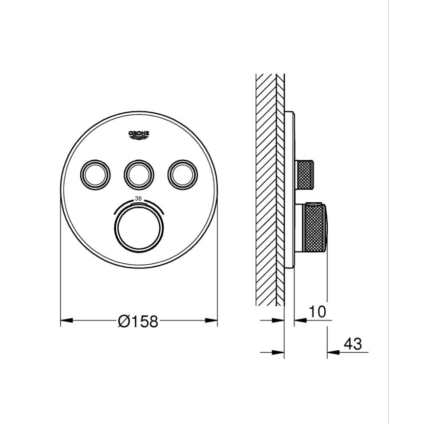 GROHE 29121AL0 - Termostatska baterija GROHTHERM SMARTCONTROL grafit