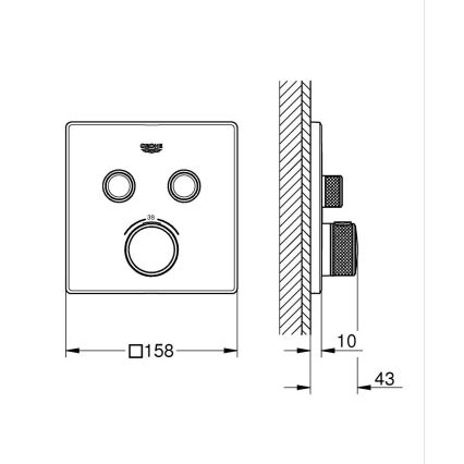 GROHE 29124000 - Termostat GROHTHERM SMARTCONTROL, lesklý chróm